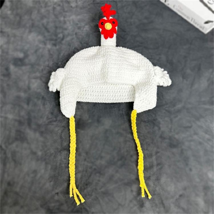 Holiday Turkey Hat Knitted Beanies Cartoon Chicken Ear Flap Hat Soft Cotton Animal Caps for Thanksgiving Celebrations