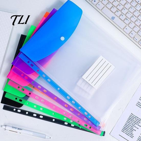 Waterproof Document Case 11 Hole Expanding File Pockets, Reusable PP Sleeves, Transparent Mesh Pouch Organizer Bag for Home Office And School Card