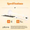 pInstruments pBONE PBONE1W Plastic Tenor Trombone In Made of Lightweight and Durable ABS with Antibacterial White Mouthpiece and Carrying Bb,