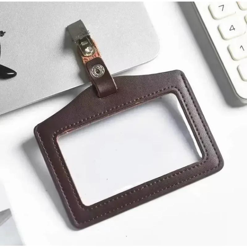 Leather Work Card  Cover Card Clip Cowhide Nameplate Cowhide Nameplate Elevator  Access Control School  Doctor Bus Card