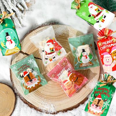 100Pcs 7x10cm Christmas Snowflake Crisp Packaging Machine Sealing Candy Nougat Xmas Party Gift Bags