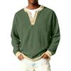 Men's Button-Down Collar Long-Sleeve Ribbed Knit Pullover