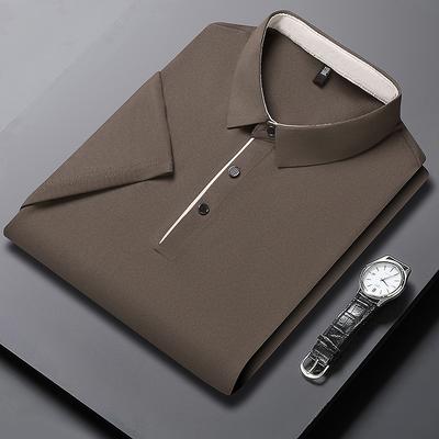 Men Business Casual Short Sleeved Solid Color Polo Shirt Fashionable Breathable Comfortable Summer Versatile Top T Shirts