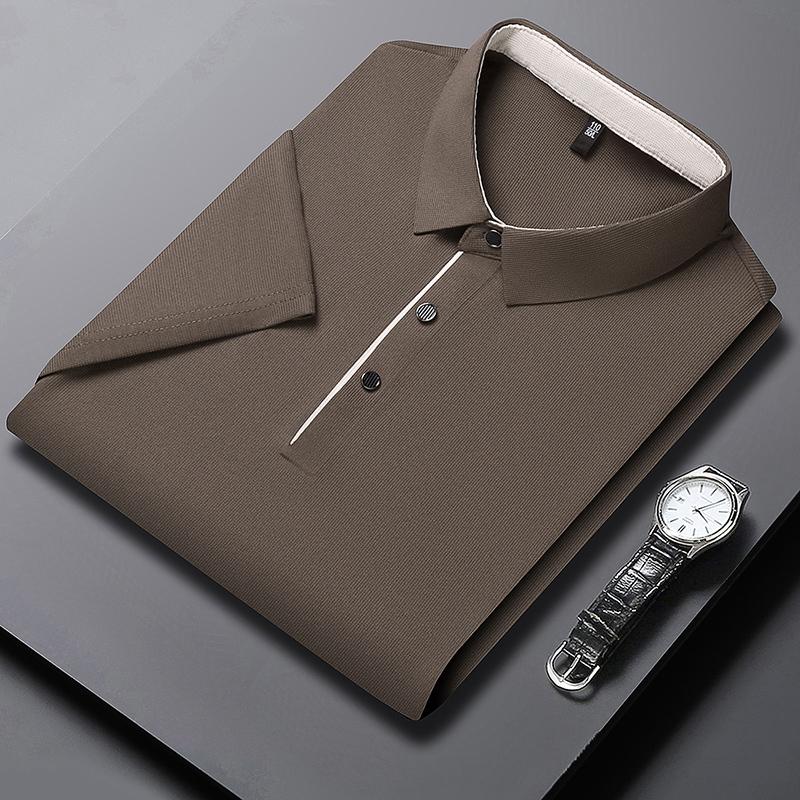 2025Summer Fashion New Short Sleeve High-end Men's Lapel Golf Casual Polo Shirt High-quality Comfortable Breathable T-shirt Top