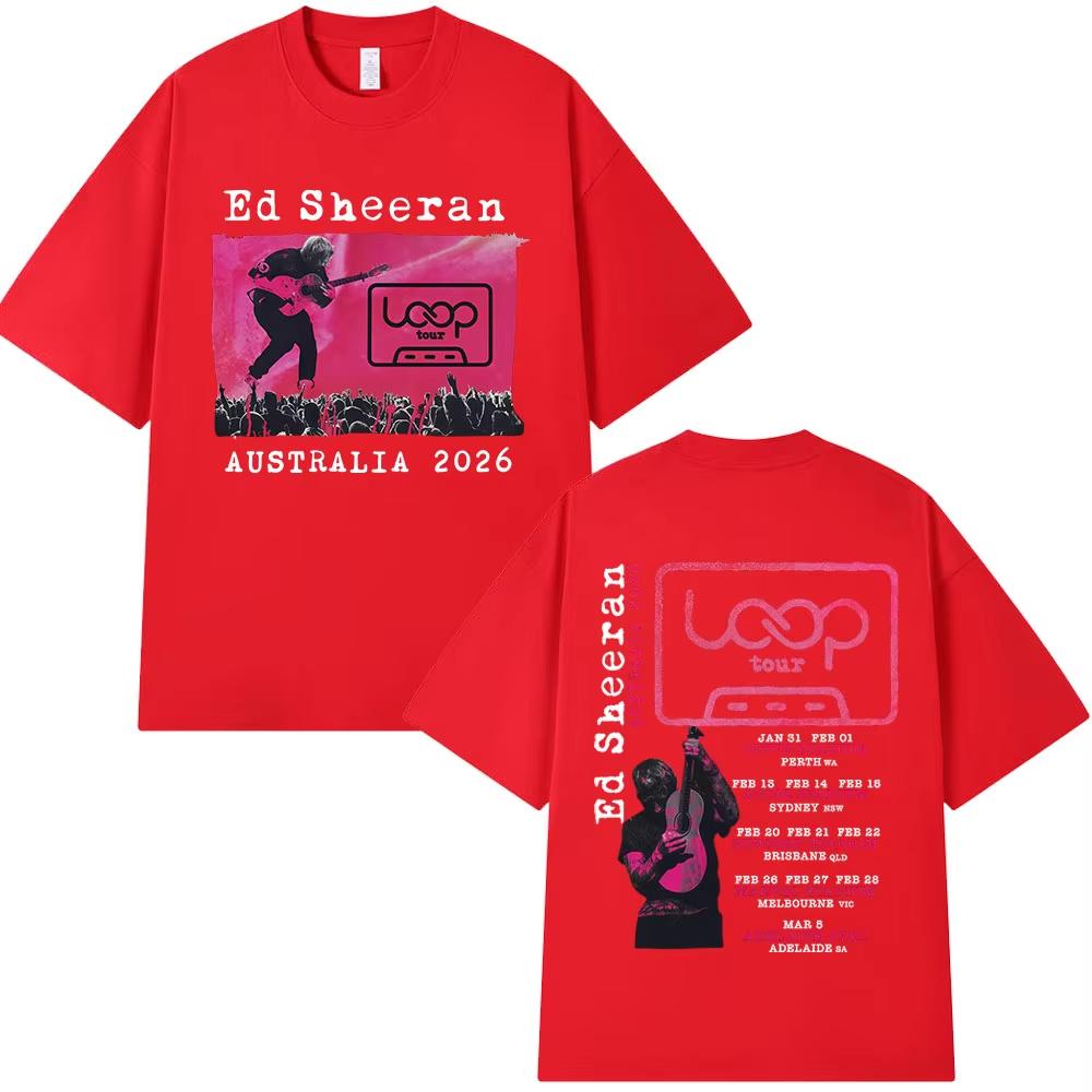 Ed Sheeran Loop Tour Australia 2026 Tour Merch Tshirts Fans Gifts Men Women Clothing Fashion Hip Hop Vintage Casual T Shirts