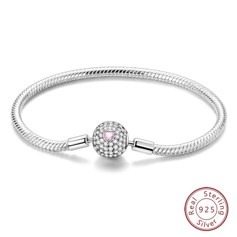 925 Silver Forever Love Peach Heart Bracelets Star Moon Airplane Earth Bracelets For Women Fit DIY Charms Party Jewelry