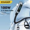 Essager PD100W USB Type C To USB C Cable 5A Fast Charging Cable 90 ° LED Digital Display Cable for Computers and Mobile Phones