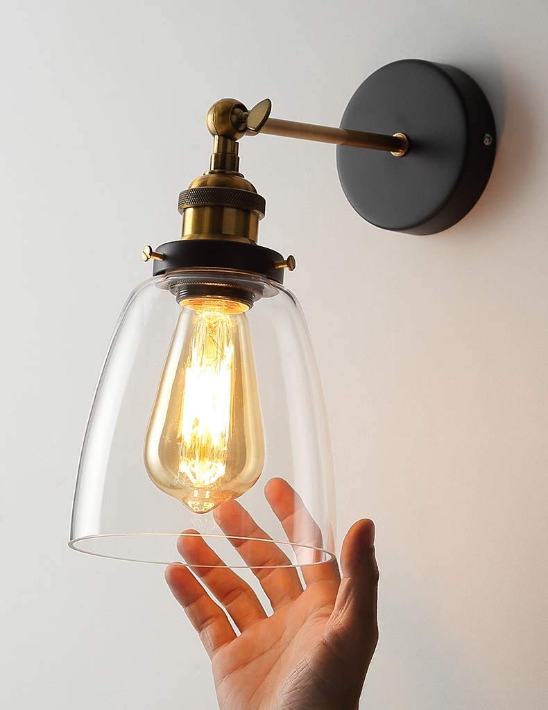 LVWIT E26 Base LED Filament Bulbs, 470LM, Edison Bulb (3.7W) Equivalent to a 40W ST64 Bulb, Warm White, 2700K, Brown, Retro Bulbs, Non-Dimmable, Pack