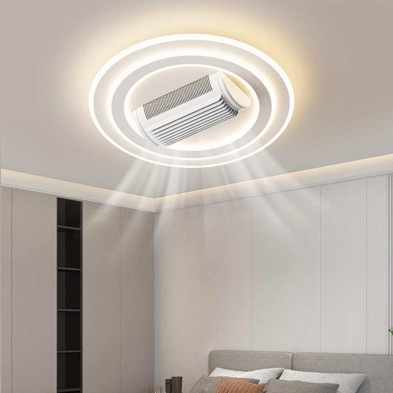 Customized Smart Leafless Ceiling Fan Light - Modern Tricolor with Voice Control for Living Room or Bedroom.