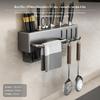 MultiFunction Kitchen Wall Storage Rack, NoDrill Knife Holder, Utensil Organizer Organizer, 30cm