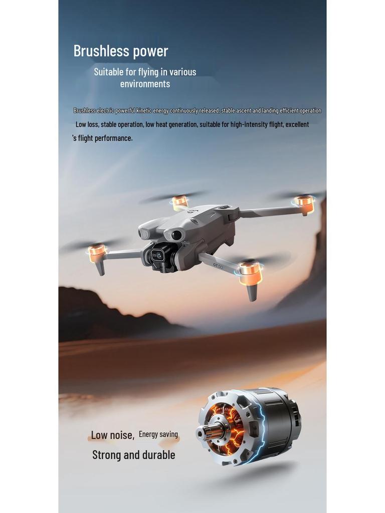 GT50 Drohne mit Bildschirm: HD-Kamera, Bürstenlose Motoren, Hinderniserkennung, Fernsteuerbarer Quadcopter-Spielzeug.