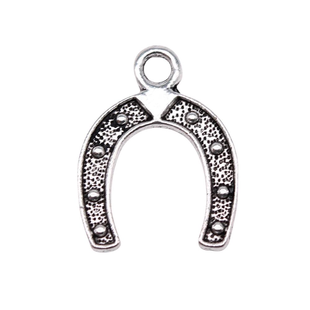 

20 шт. Подкова Подковы Подвески Античное Серебро Цвет Цинковый Сплав 23X18mm