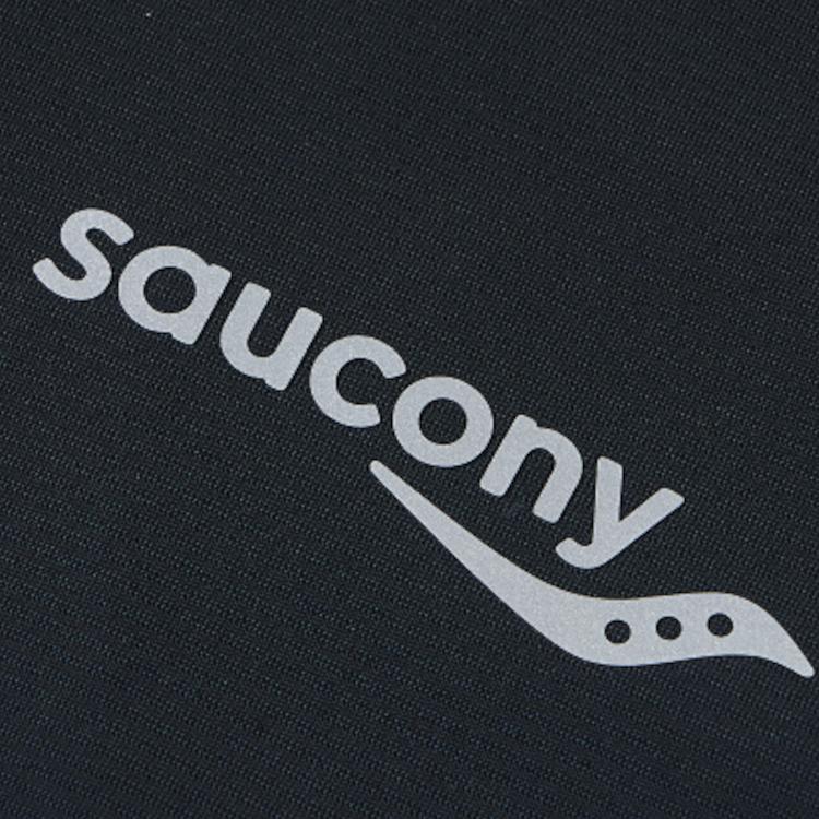SAUCONY Solid Color Logo Round Neck Pullover Running Knit Quick-Dry Skin-Friendly Breathable Long Sleeve T-Shirt Men Tops Black SC2230118A-BK01