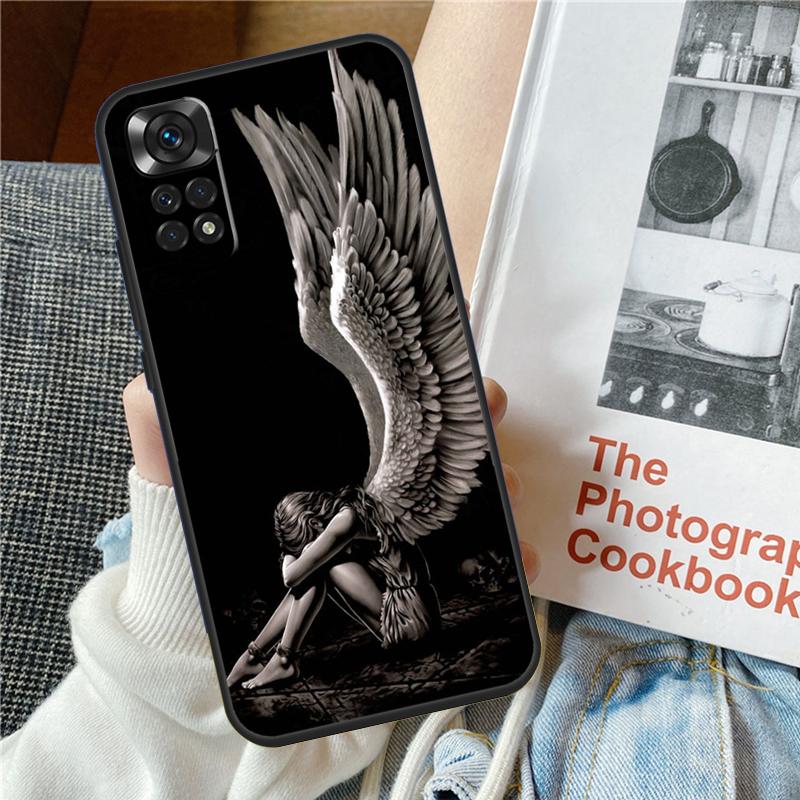Fantasy Angel Girl Wings Phone Case For Redmi Note 12 11 10 9 8 Pro 8T 9S 10S 11S 12S 9A 10A 9C 10C 12C 13C Cover