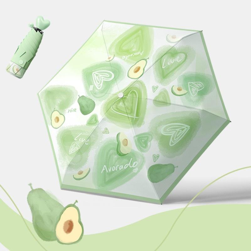 

Folding Love Handle Fresh Fruit Vinyl Sun Protection Dual-Purpose Umbrella Women S Sun Umbrella Printing Manufacturer Spot Stock Iron&6K авокадо