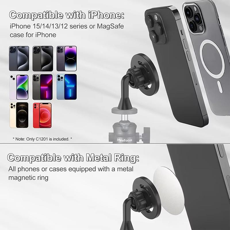 Tripods Accessories Selfie Stick Spiral Magnetic Phone Bracket With 1/4"-20 Tripod Mount Adapter Use For Magsafe iPhone Samsung