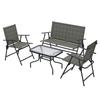 Four-Piece Metal Garden Sofa Set - Mixed Brown