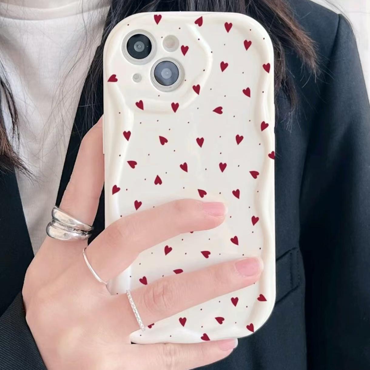 

Red Hearts Are All Over The Screen for IPhone16 15ProMax Apple 15 Trendy Brand Phone Case 11XR Max iPhone 12 ProMax