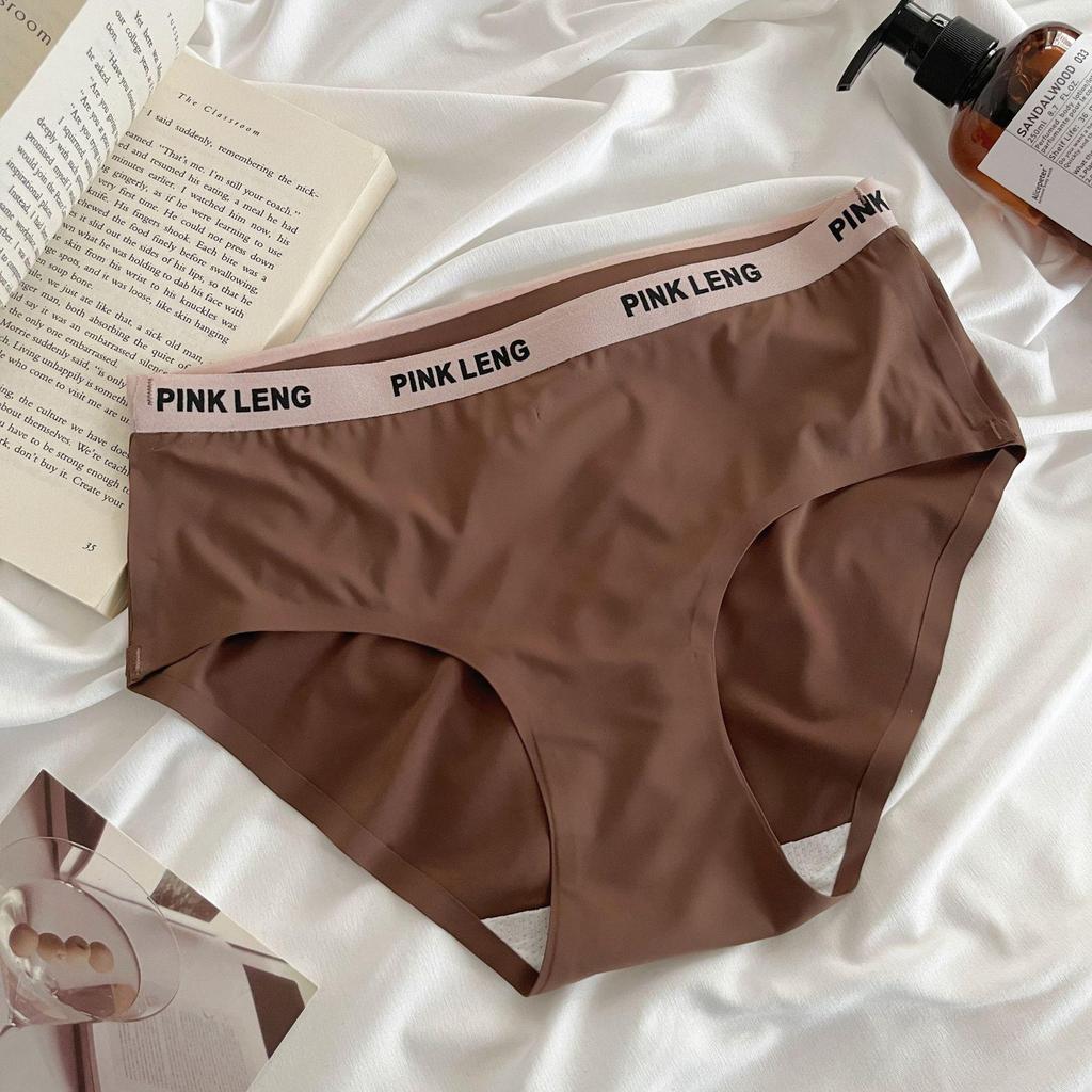 Calcinhas Sem Costura de Seda Gelo Estilo Japonês de Cintura Média - Sem Enrolar, Calcinhas Sexy de Peça Única para Mulheres