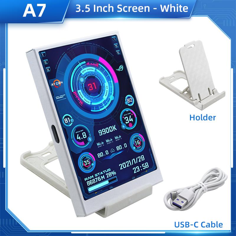 TURZX Ecran Secundar IPS USB de 3,5 / 5 Inch pentru Calculator CPU GPU RAM HDD Monitor Tip C Afișaj FĂRĂ AIDA64 LCD pentru Windows 10 11