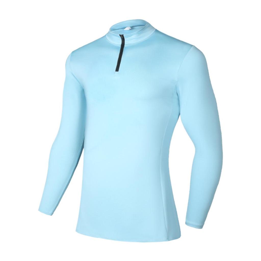 Men's Quick-Dry Elastic Stand Collar Sports Base Layer for Running, Cycling & Skiing