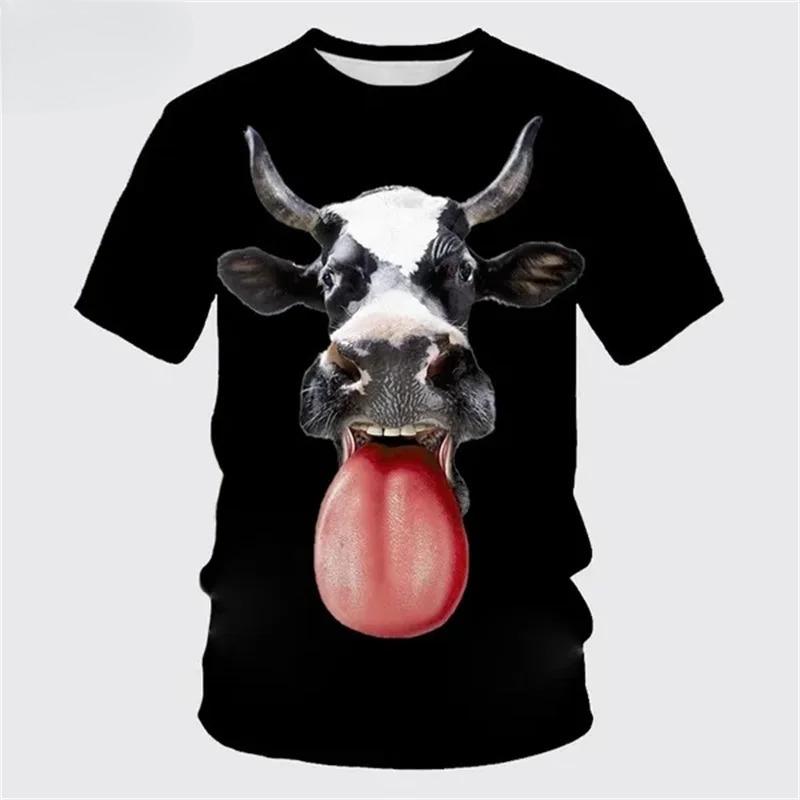 Sommer Mode Kurzarm Tier Kuh Grafik T-Shirts für Kinder 3D Druck Lässig Lustiges T-Shirt Street Outdoor Jungen und Mädchen Tee Tops