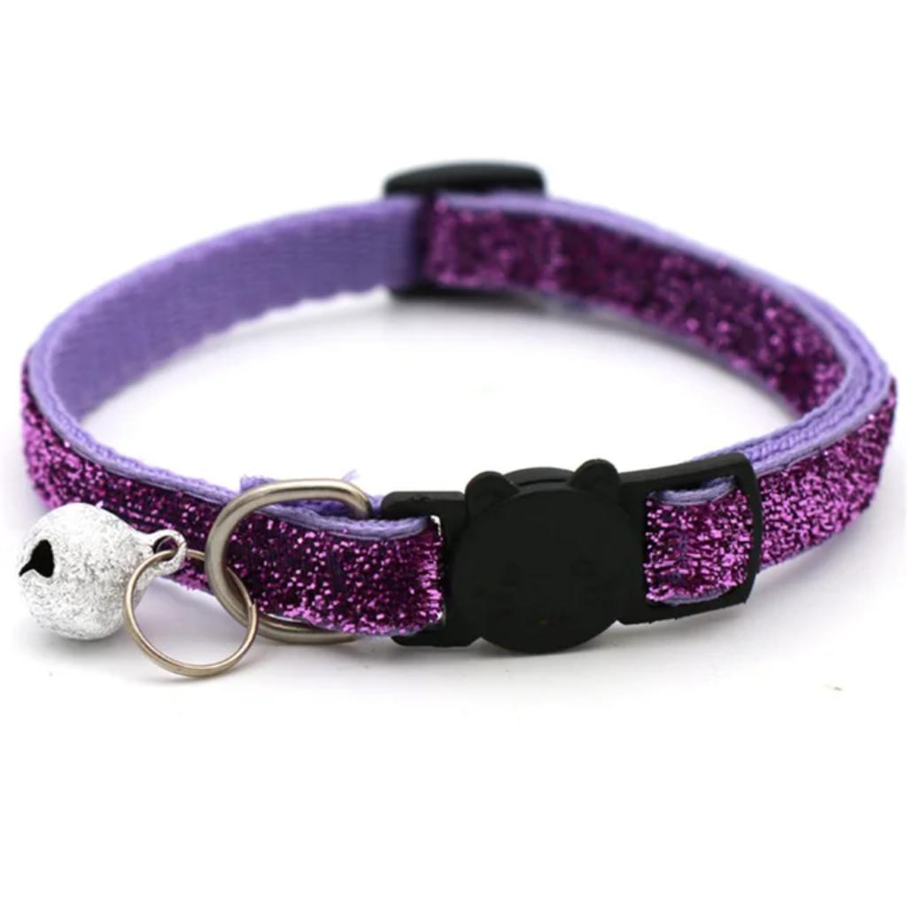 New Adjustable 2024 Cat Collar with Bell Breakaway - Sequin Neck Strap for Kitten Cat - Stylish Pet Supplies and Puppy Accessori