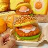 Big Burger Squishy Slow Rising Beef Hamburger Bread Squeeze  - Stress Release Hand Relax  Layered Slow Rebound