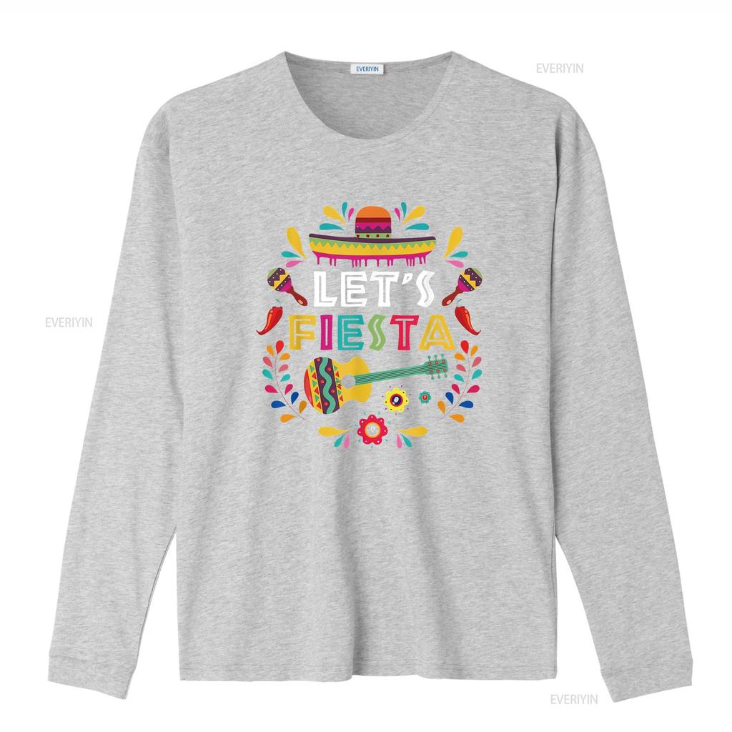 Lets Mexican Fiesta Cinco De Mayo Party Colourful Guitar Fun T Shirt vintage Washed Stretched Breathable Unisex fashion homme