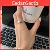 Bague élégante en argent sterling 925 pour femmes Design géométrique carré simple et lisse