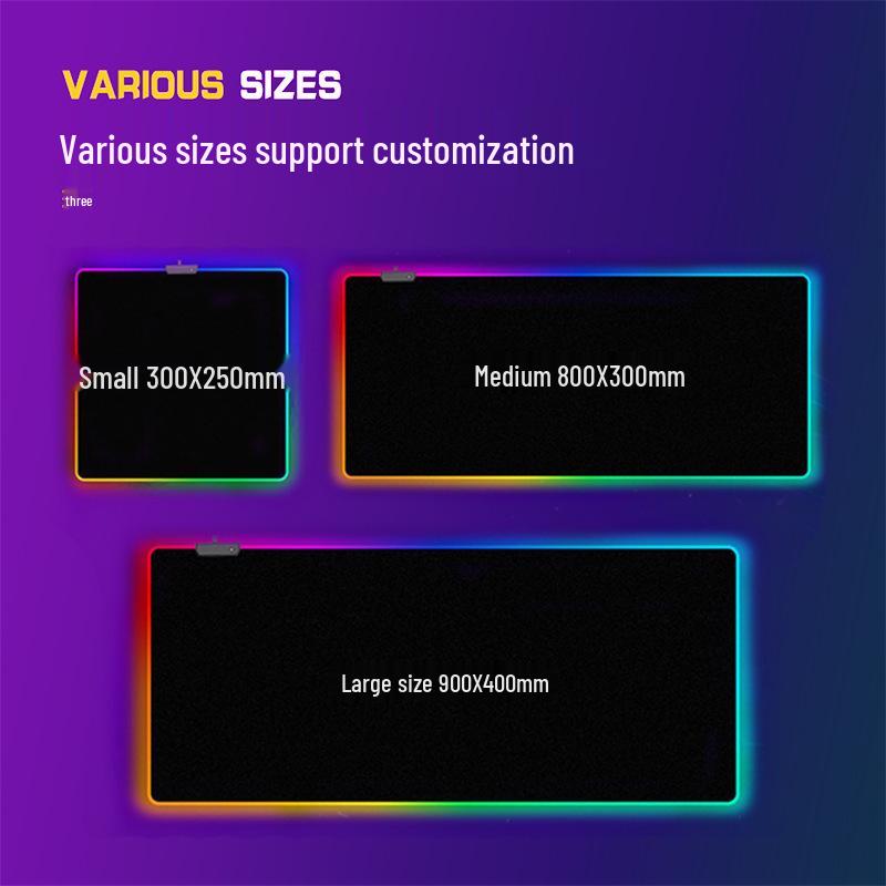RGB Glowing Cartoon Gaming Mouse Pad - Thick, Non-Slip LED Desk Mat
