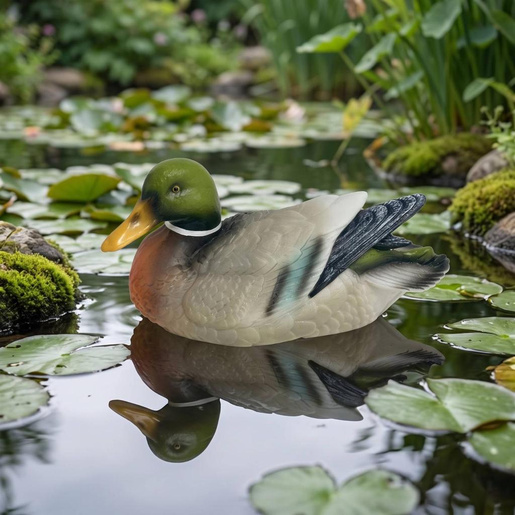 Lifelike Floating Duck Ornament Realistic Statue Waterproof Decor