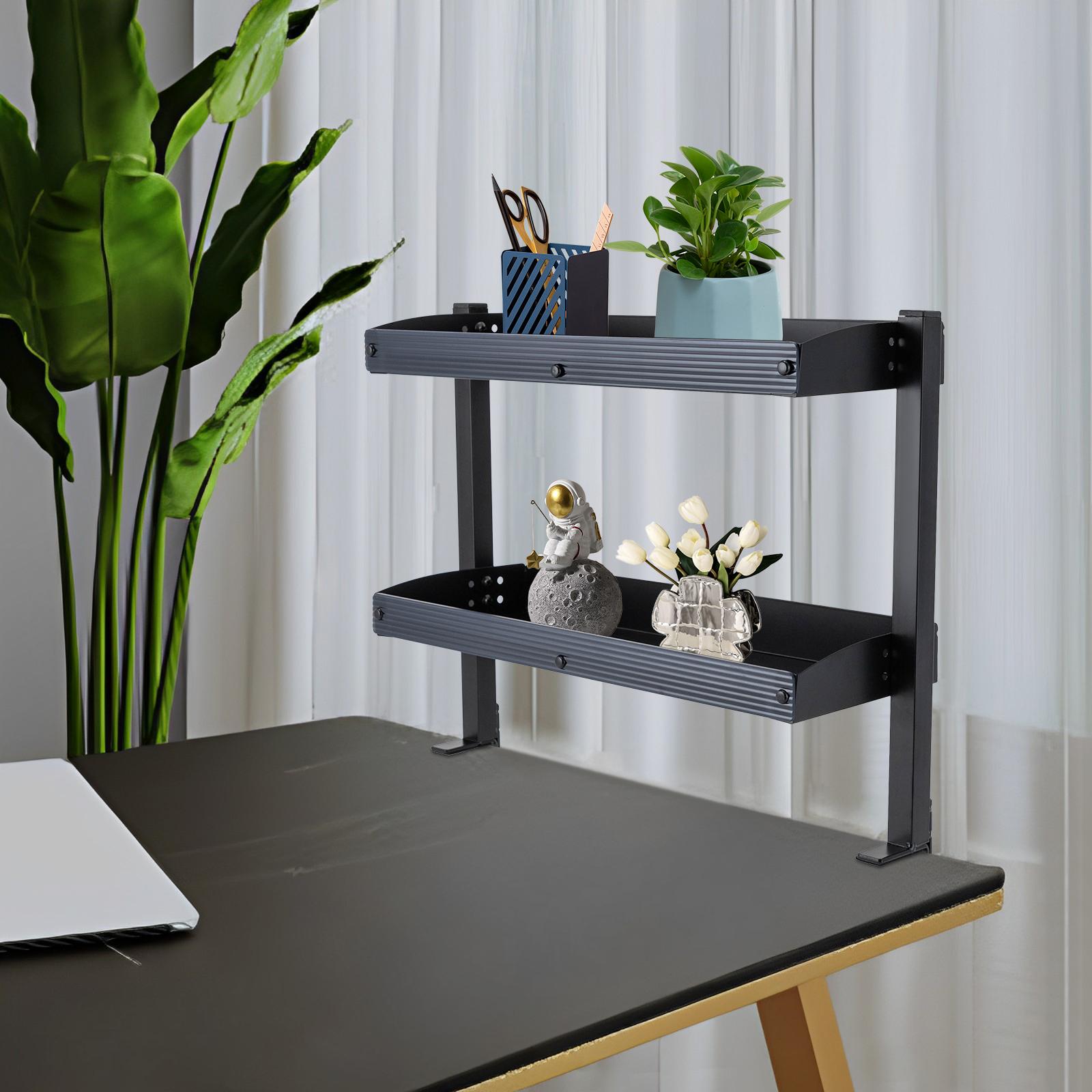 

Bymaocar Multi Functional Black/white Clip on Desk Stand, 2-layer Storage Rack on The Table, Hidden Storage Tray Under The Table чёрный