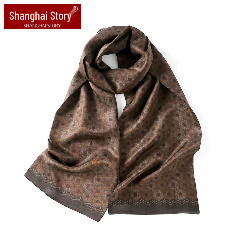 Shanghai Story Men's 100% Mulberry Silk Scarf