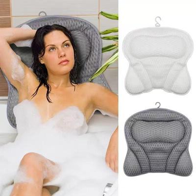 Machine-Washable 4D Mesh Butterfly-Shaped Bathtub Pillow with Suction Cup Backrest