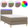 Maison Exclusive - Sommier à lattes de lit avec matelas LED Taupe 80x200 cm Tissu