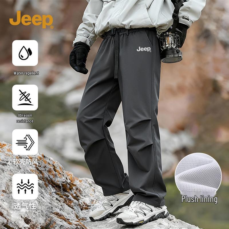 Jeep Men's Winter Outdoor Fleece-lined Softshell Paratrooper Pants