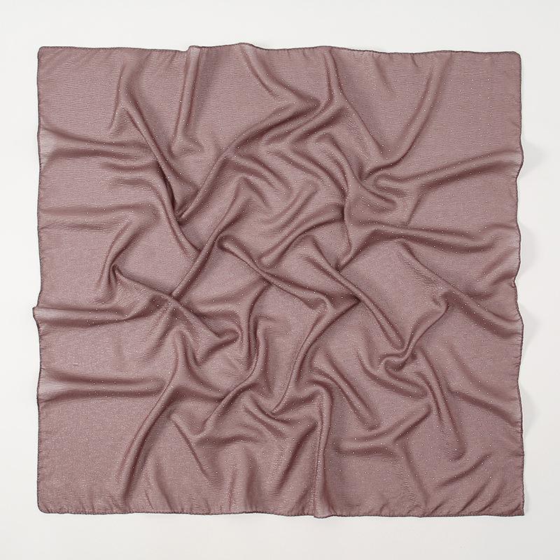 New Malaysia and Indonesia polyester material Gypsy star hot diamond headscarf solid color simple and versatile ethnic bag headscarf square scarf