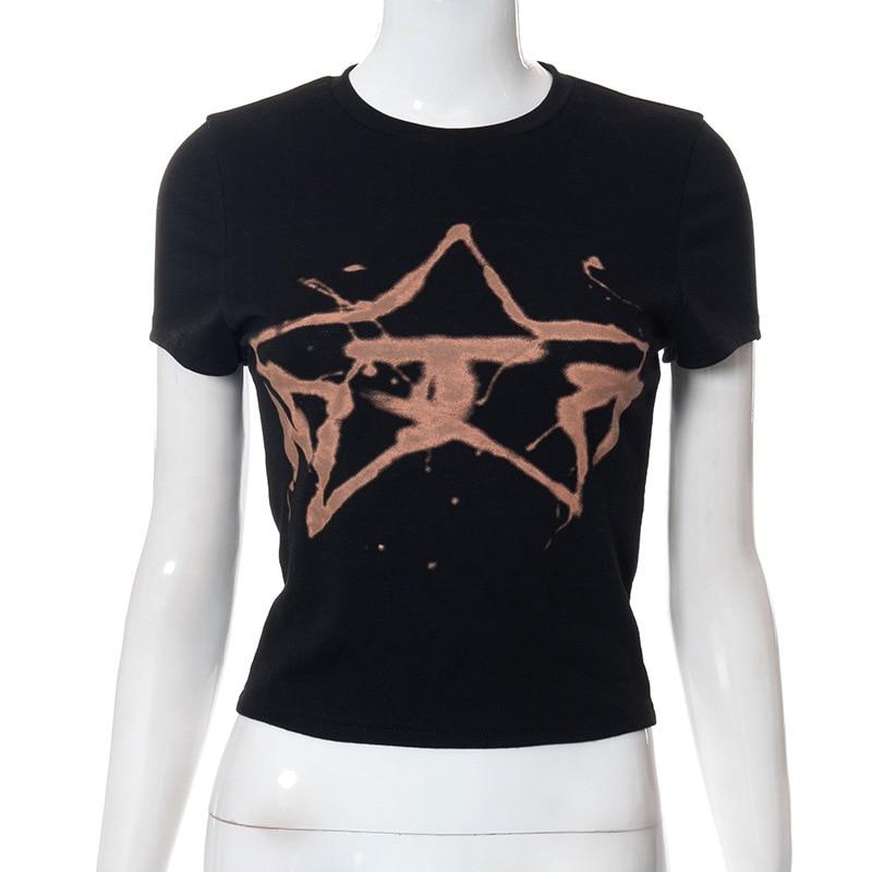 

Летние футболки с короткими рукавами с принтом Harajuku для женщин, верхняя женская футболка, женская футболка, Roupas Femininas, топы, футболка L чёрный