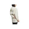 Adidas Logo Print Solid Color Stand Collar Hooded Long Sleeve Jacket Women Jacket White HM7419