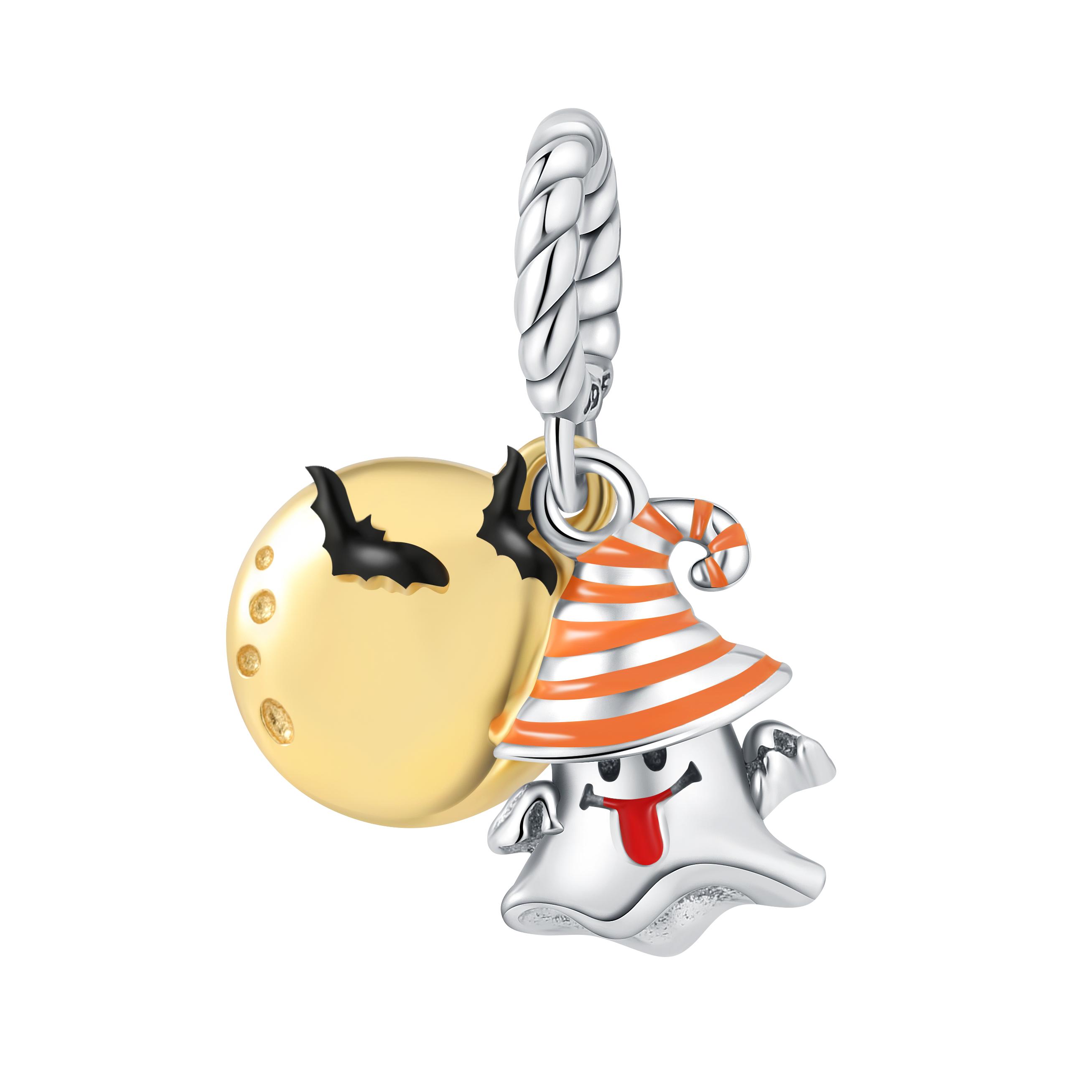 

Authentic copper Charm Bead Charms Luxury Moon Cute Demon Halloween Pendant Bead Charms Compatible With Bracelets Diy Women Making Delicate Gift