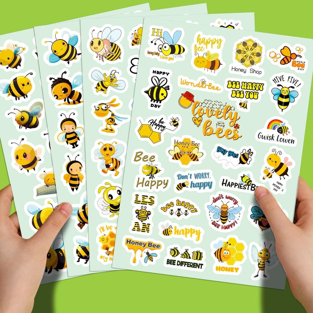 100 Stickers Little Bee Stickers Cartoon Cute Personality Children'S Room Arrangement Bedroom Diy Graffiti Stickers 4