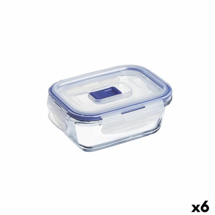 Boîte À Lunch Hermétique Luminarc Pure Box Active 380 Ml 12 X 9 Cm Bicolore Verre (6 Unités)