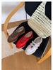 New Women's 2025 Genuine Leather Velcro Trainers: Thick Sole, Breathable, Versatile, In-Stock Casual Shoes