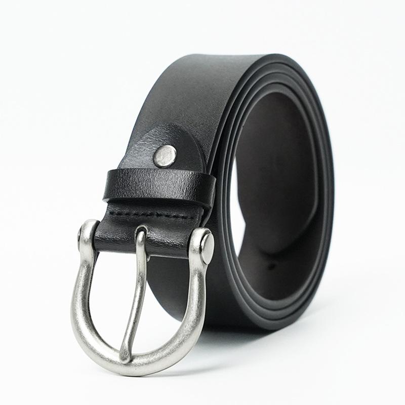 New Men's Belt 3.8 Wide-pin Buckle Casual Leather Belt
