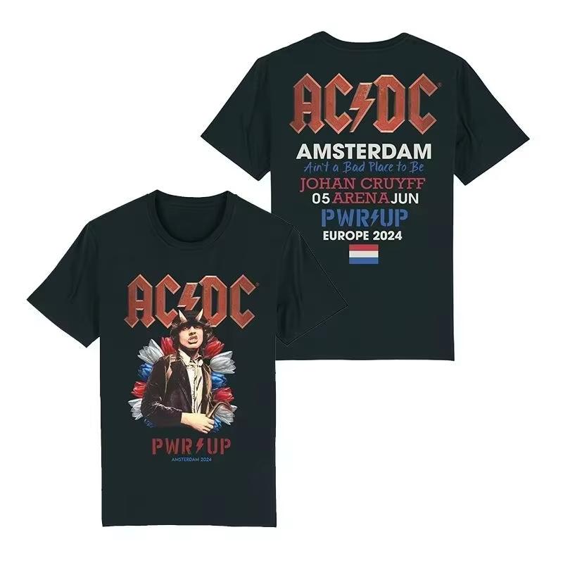 Sommer 2025 Neue ACDC T-Shirts Baumwoll-T-Shirts Hip Hop Rock Kurzarm Marke Herren Damen T-Shirts Hochwertige Oberteile Streetwear
