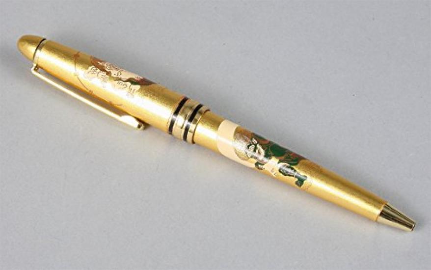 Maeju lacquerware Lacquer Ballpoint Fujin Raijin Pen, (G) 6L-203