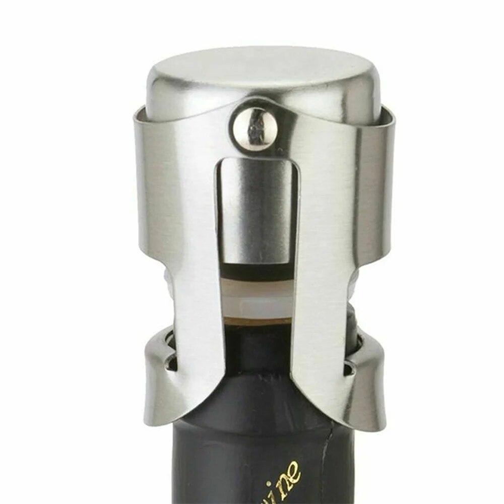 Stainless Steel Sparkling Wine Stopper Double Button Champagne Stopper for Home and Bars Bubble Fizzy Bottles from 15-20mm