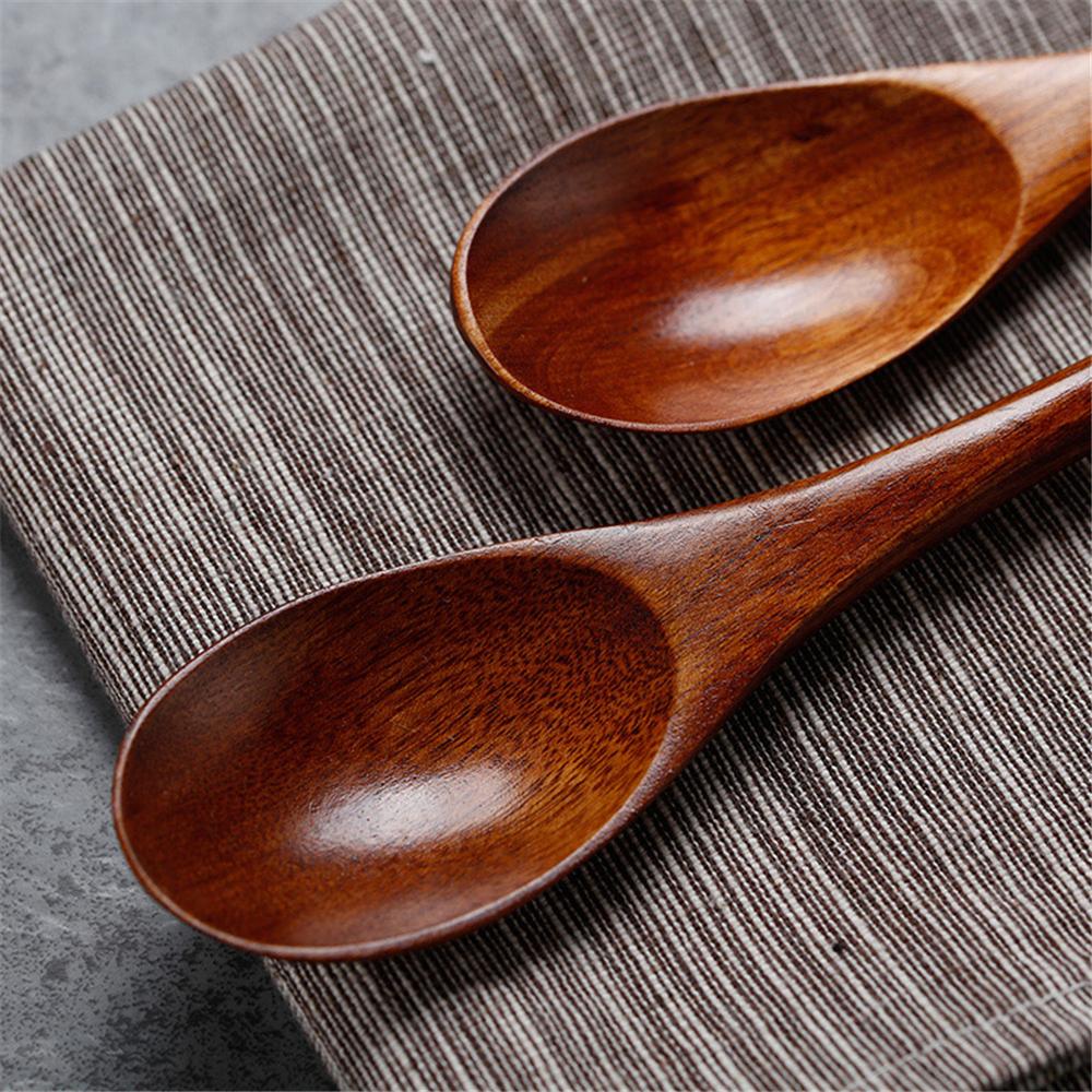 6pc/set Wooden Tableware Set Portable Cutlery Sets with Useful Spoon Fork Chopsticks Travel Gift Dinnerware Suit with Cloth Bag