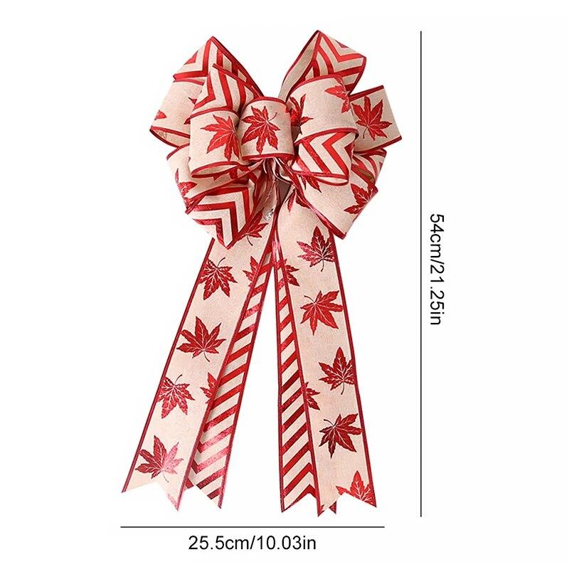 54cm Big Christmas Tree Bows DIY Wreath Garland Ornaments 2023 Merry Christmas Decorations for Home 2024 New Year Linen Bowknot